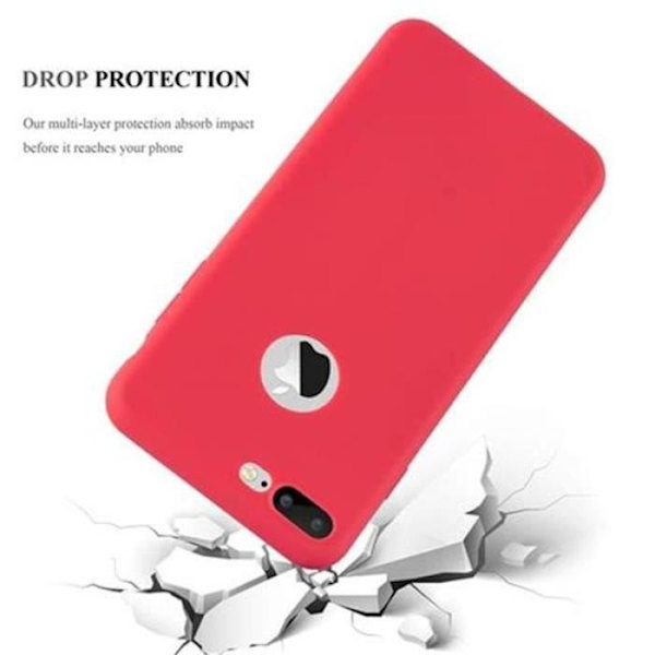 Apple iPhone 8 PLUS-fodral - iPhone 7 PLUS i CANDY RED av Cadorabo (CANDY Design) Ultratunt mjukt silikon TPU-gelskydd