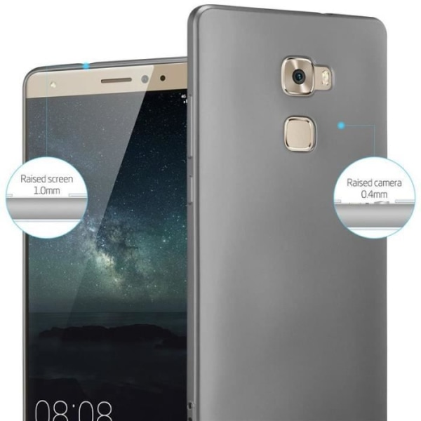 Cadorabo Fodral fungerar med Huawei MATE S i METALLIC GREY - Stötsäker och reptålig TPU silikonhölje - Ultra Slim