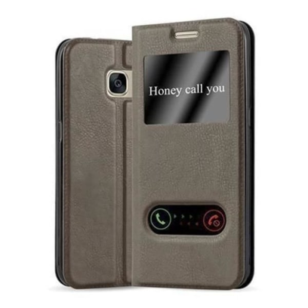 Samsung Galaxy S7 Fodral i STONE BROWN av Cadorabo (VISA Design) Helt skyddsfodral med flip flik, stativ