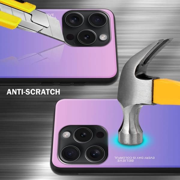 iPhone 14 PRO-fodral i ROSA - BLÅ Stötsäker Bicolor design Svart