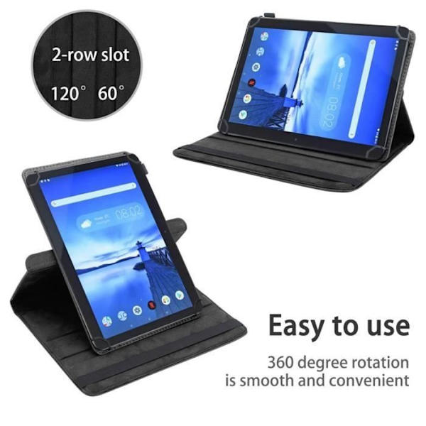 Coque tablette - CADORABO - Lenovo Tab M10 - Skydd 360° - Syntetiskt läder - Svart SVART