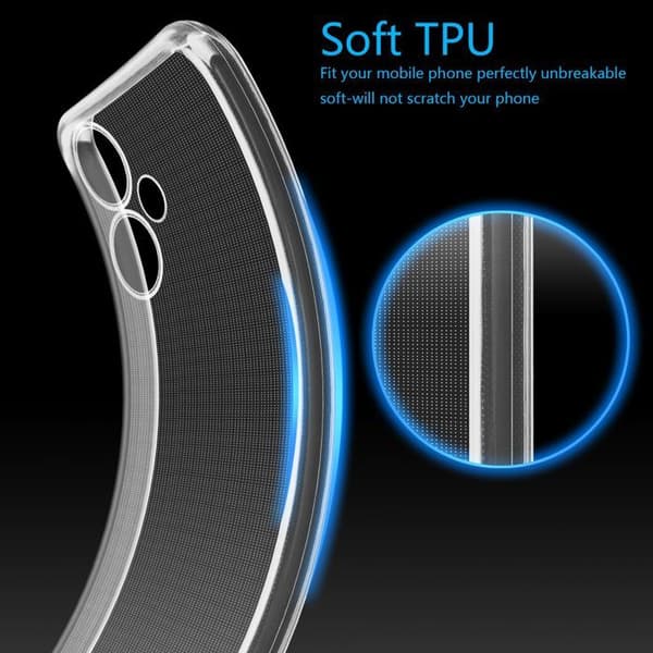 Transparent stötsäker silikonfodral för Redmi 13R 5G Vit