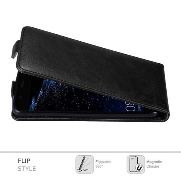 Fodral till Huawei P10 i NIGHT BLACK Cadorabo Cover Protection flip magnetisk stängning