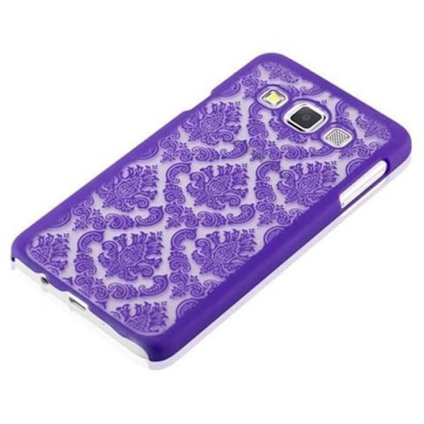 Coque - CADORABO - Samsung Galaxy A3 (Modell 2015) - Lila - Henna blommor paisley - Styv Lila