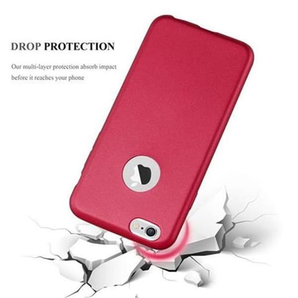 Skal för iPhone 6 PLUS / 6S PLUS Skyddsskal i METALLISK RÖD Matt Design Röd