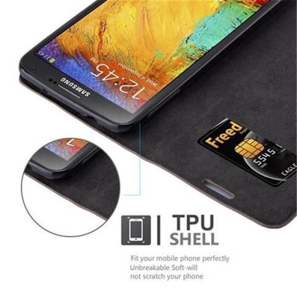 Samsung Galaxy NOTE 3 NEO Fodral i KAFFEBRUN från Cadorabo (INVISIBLE MAGNETIC CLOSURE Design) Helt skyddsfodral med