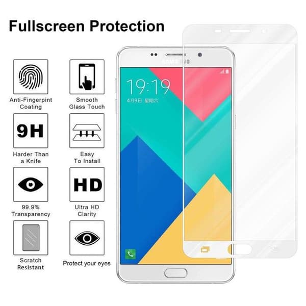 Helt härdat skärmskydd för Samsung Galaxy A9 2016 Vit