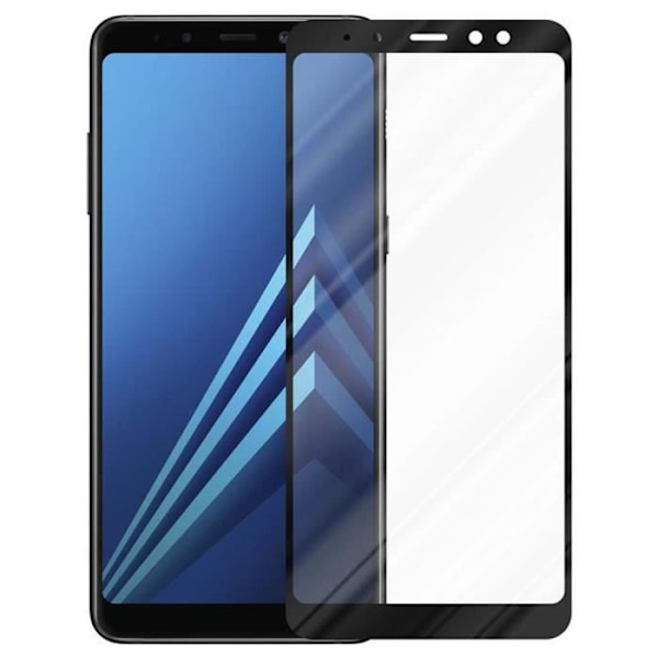 Cadorabo härdat glas för Samsung Galaxy A9 2018 i TRANSPARENT med SVART - Skärmskydd med full täckning för
