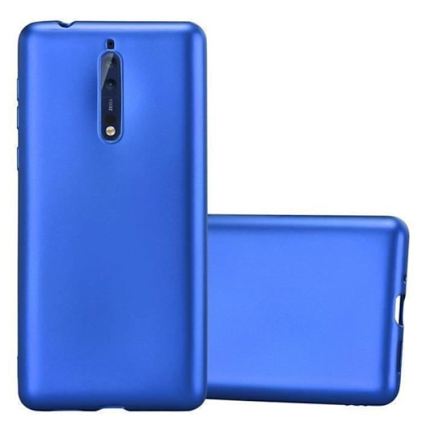 Cadorabo Fodral fungerar med Nokia 8 2017 i METALLIC BLUE - Stötsäker och reptålig TPU silikonskydd - Ultra Slim
