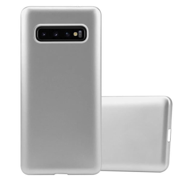 Fodral till Samsung Galaxy S10 4G i METALLISK SILVER Cadorabo Cover Protection silikon TPU flexibelt Matt skal