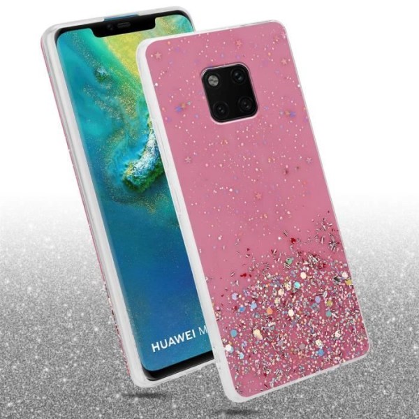 Fodral för Huawei MATE 20 PRO Fodral i rosa med glitterfodral Skyddande silikon TPU Glitter paljetter