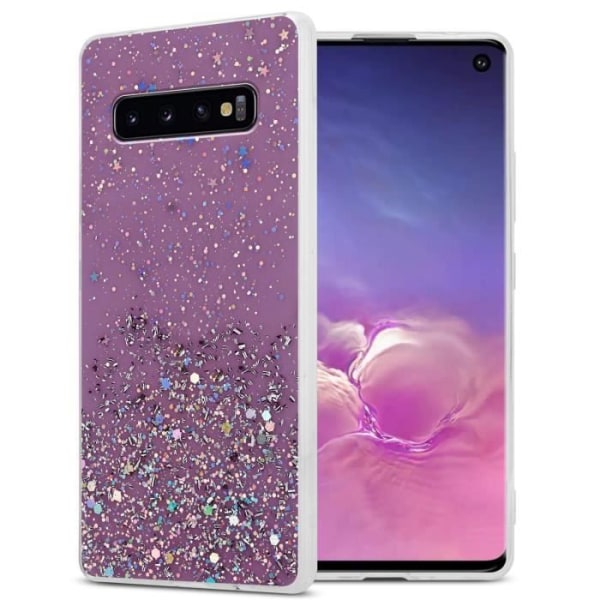Fodral för Samsung Galaxy S10 PLUS Fodral i lila med glitterfodral Skyddande silikon TPU Glitter paljetter