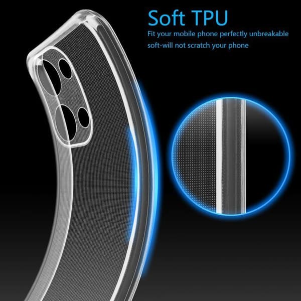 Transparent stötsäker silikonfodral för OnePlus Nord 3 5G Vit