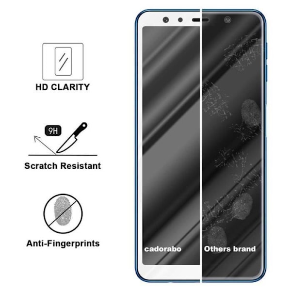 Cadorabo härdat glas för Samsung Galaxy A7 2018 Vit filmskydd Samsung Galaxy A7 2018 Vit