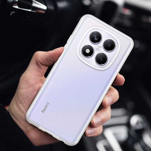 Transparent stötsäker silikonfodral för Xiaomi RedMi Note 14 Pro 4G Vit