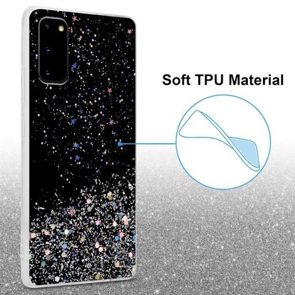Coque - CADORABO - Samsung Galaxy S20 - Svart - Glitter - Skydd i silikon TPU Svart