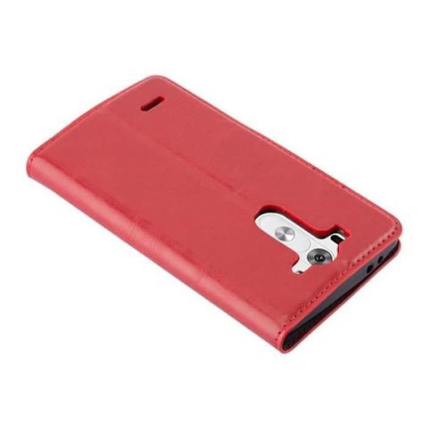 LG G3 MINI - G3 S Fodral i APPLE RED från Cadorabo (INVISIBLE MAGNETIC CLOSURE Design) Helt skyddsfodral med