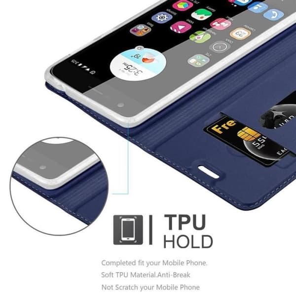 Fodral med lock för ZTE Blade V8 MINI Etui i MÖRKBLAU Klassisk Plånbok Stötsäker Blå