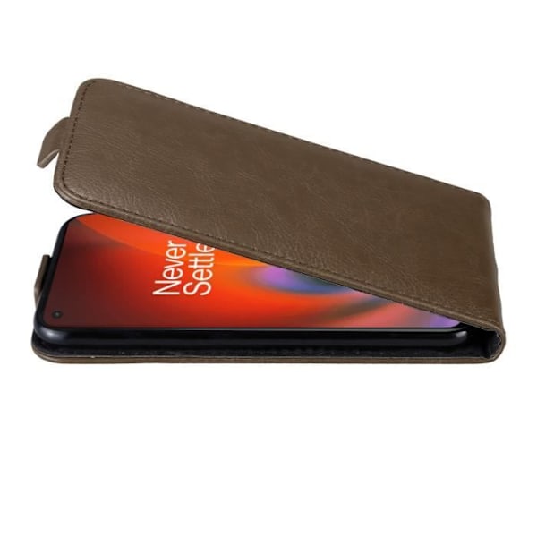 Coque för OnePlus Nord 2 5G - CADORABO - Kaffe Brun - Flip Etui Magnetisk - Hållbart Skydd - Syntetisk Läder kaffe brunt
