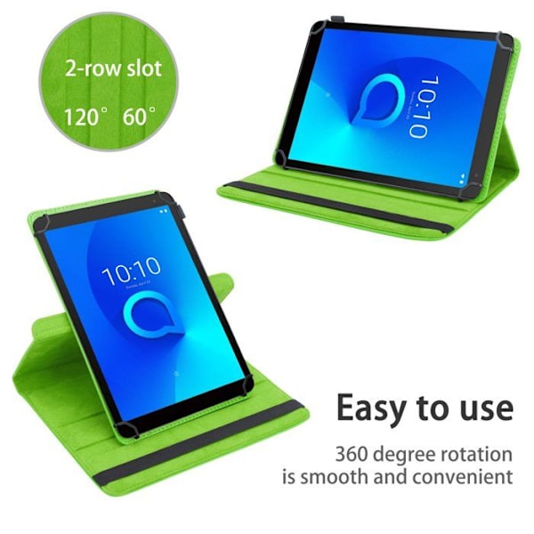 Etui för Alcatel 1T (7 Zoll) 2021 i LJUSGRÖN Hölje Case Cover 360 graders skydd i konstläder Plånbok Wallet Grön