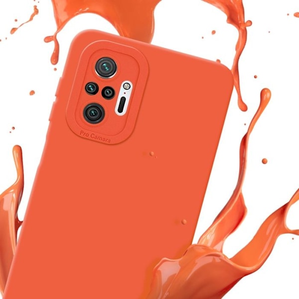 Coque för Xiaomi RedMi NOTE 10 PRO i FLUID ORANGE Hållare Etui Case Cover i flexibel TPU-silikonskydd Gul
