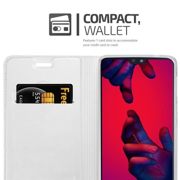 Flipfodral för Huawei P20 PRO / P20 PLUS Klassisk Silver Plånbok Stötsäker Grå