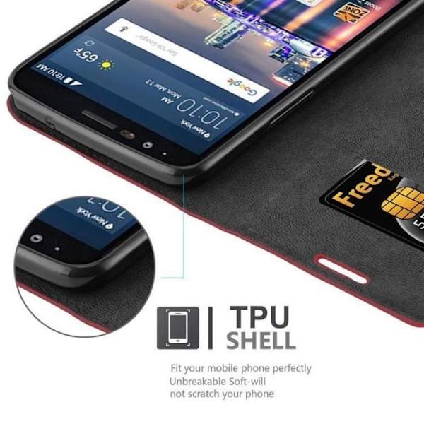 LG STYLUS 3 fodral i APPLE RED från Cadorabo (INVISIBLE MAGNETIC CLOSURE Design) Helt skyddande fodral med flip flik
