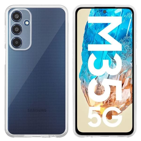 Transparent stötsäker silikonfodral för Samsung Galaxy M35 Vit