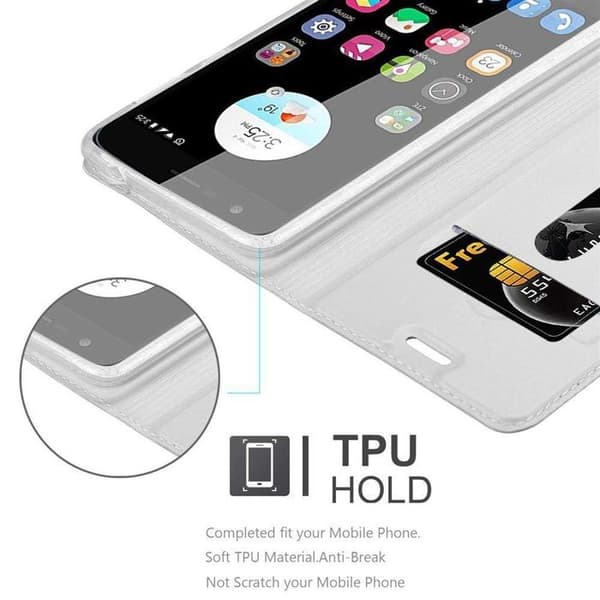 Flip-fodral för ZTE Blade V8 Etui i KLASSISK SILVER Plånbok Stötsäker Grå