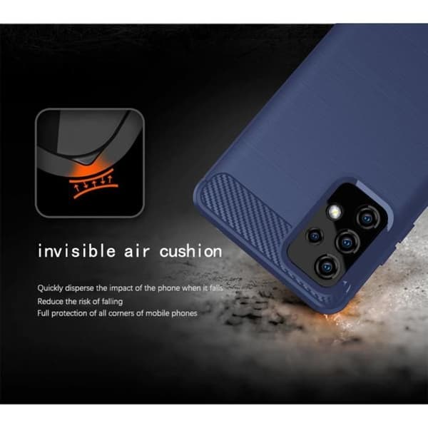 Skyddsfodral för Samsung Galaxy A91 / S10 LITE / M80s BORSTAD BLÅ Kolfiberdesign Blå