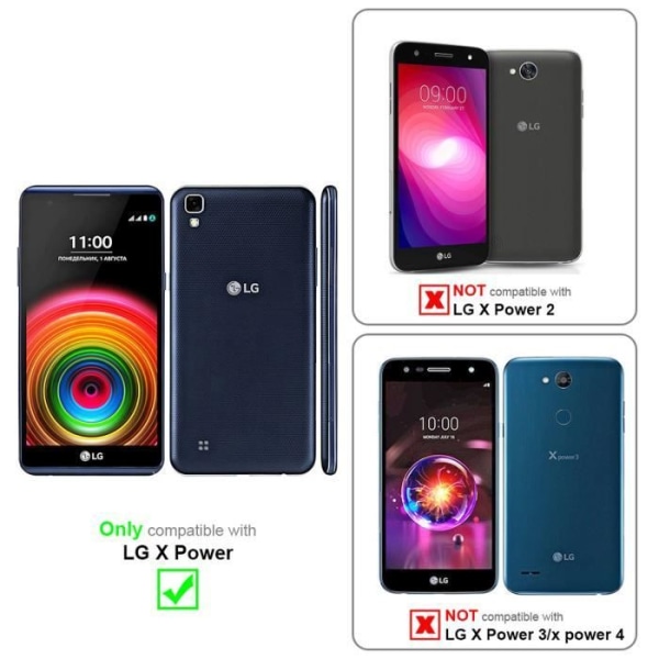 Coque för LG X POWER - CADORABO - Grå Blomma - Syntetskt Läder - Ställfunktion - Fack för Kort Blommig grå