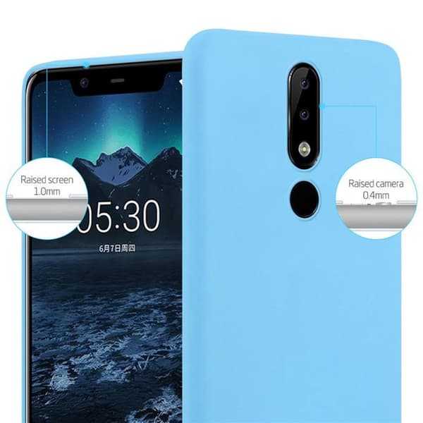 Skyddsfodral för Nokia 5.1 PLUS / X5 CANDY BLÅ Stötabsorberande Silikon Blå