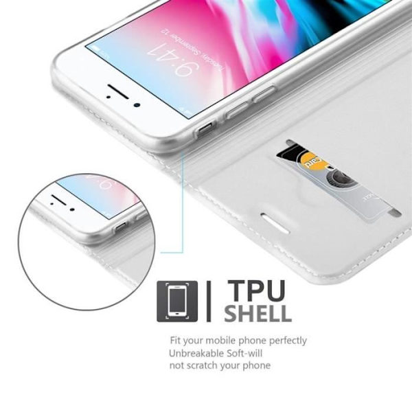 Cadorabo Fodral till Apple iPhone 8 - iPhone 7 - iPhone 7S i KLASSIGT SILVER