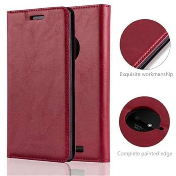 Cadorabo Nokia Lumia 830 Fodral APPLE RED OVISIBLE MAGNETISK STÄNGNING Fodral Fodral Fodral stöder stativ och kortplats