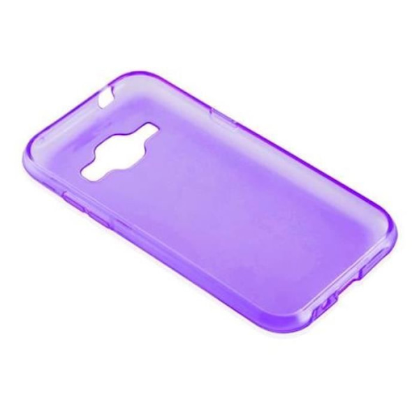 Samsung Galaxy J1 2015 (5) Fodral i TRANSPARENT LILA från Cadorabo (AIR Design) Ultratunt mjukt silikongel TPU-fodral med Genomskinlig lila