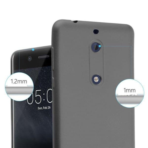 Skyddsfodral för Nokia 5 2017 Skyddsfodral i MATTSILVER Metallic Design Grå