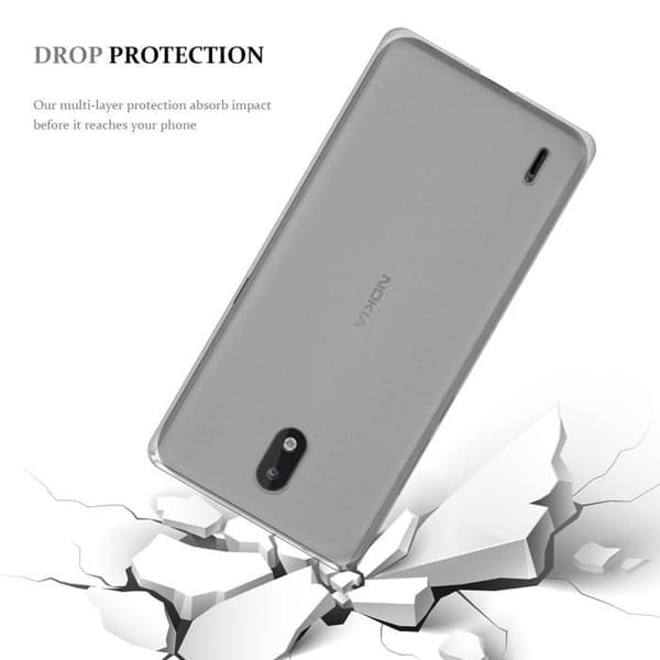 Transparent stötsäker silikonfodral för Nokia 1.3 Vit