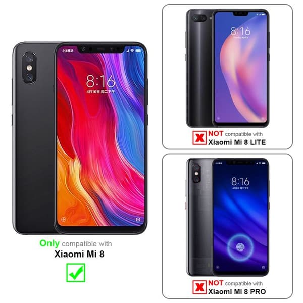 Fodral med lock för Xiaomi Mi 8 Etui i GRÅ BLOMMÖNSTER Skydd Design Blommig Plånbok Grå