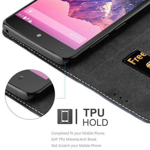 Skyddsomslag för LG Google NEXUS 5 Fodral i BLÅ BRUN Etui Skydd med magnetisk stängning och ställfunktion Blå