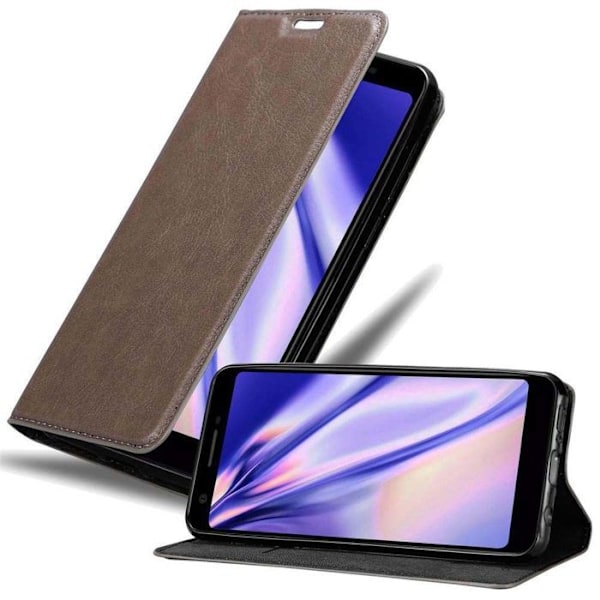 Skyddsfodral för Google PIXEL 3A i MÖRKBRUN Plånboksfodral Cover Skydd kastanj