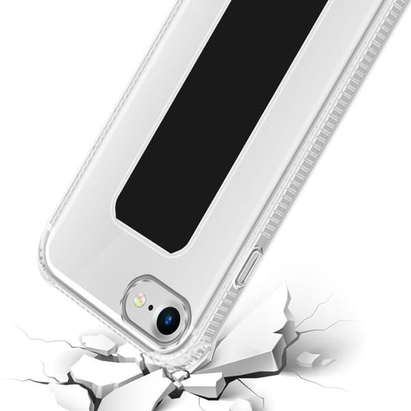 Skydd för iPhone 7 / 7S / 8 / SE 2020 Svart med stöd och ställfunktion Svart