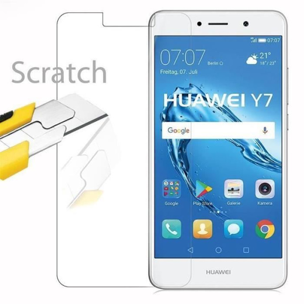 Cadorabo – Skärmskydd i härdat glas för > Huawei Y7 < Skärmskydd i härdat glas Skärmskyddsglas 0.3