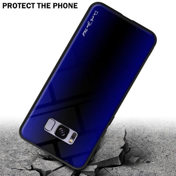 Cadorabo Fodral för Samsung Galaxy S8 PLUS i COBALT LILA Skyddsfodral Fodral Tillverkat av härdat glas och TPU silikonrandigt utseende
