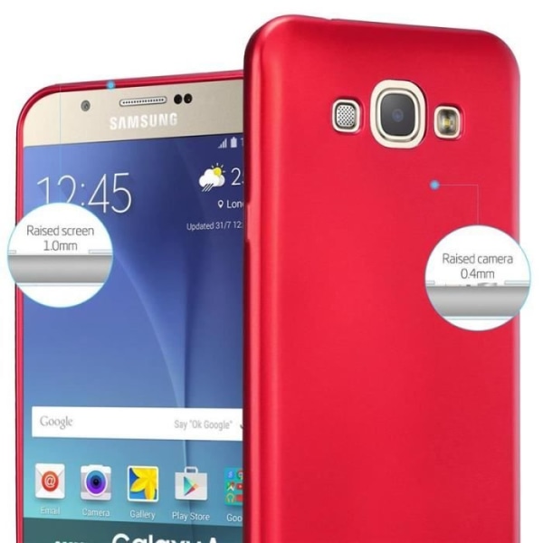 Cadorabo Fodral för Samsung Galaxy A8 2015 - i rött - Mjukt silikon TPU skyddsfodral med anti-chock