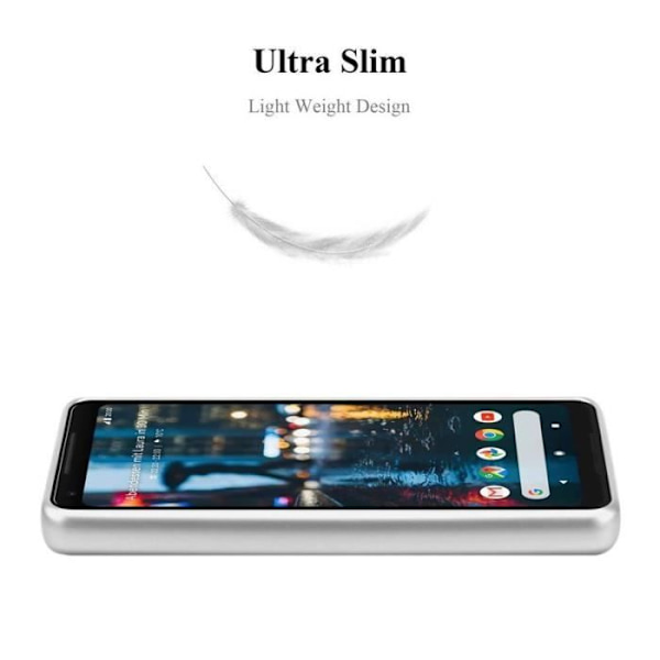 Cadorabo-fodral fungerar med Google Pixel 2 XL i METALLISKT SILVER - Stötsäkert och reptåligt TPU-silikonskydd - Ultratunt
