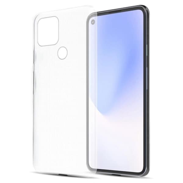 Transparent stötsäker silikonfodral för Google PIXEL 5 XL Vit