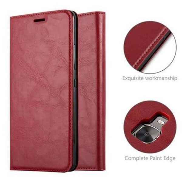 HTC U ULTRA Fodral i APPLE RED från Cadorabo (INVISIBLE MAGNETIC CLOSURE Design) Helt skyddsfodral med Flip Flip