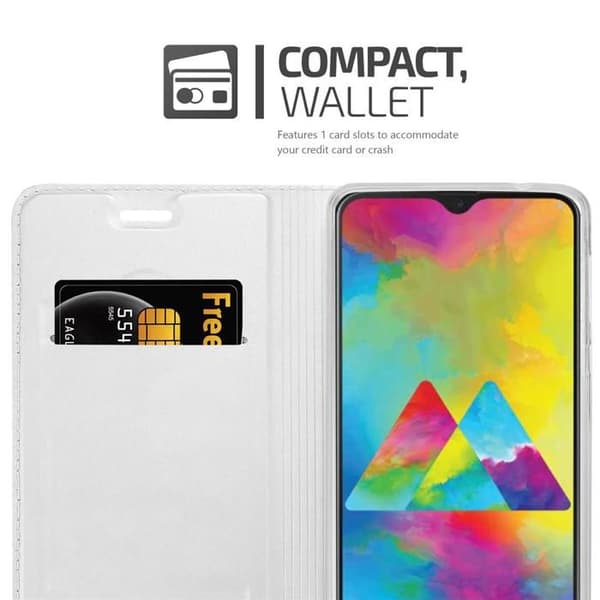 Flipfodral för Samsung Galaxy M21 / M30s Etui i CLASSY SILVER Plånbok Stötsäker Grå