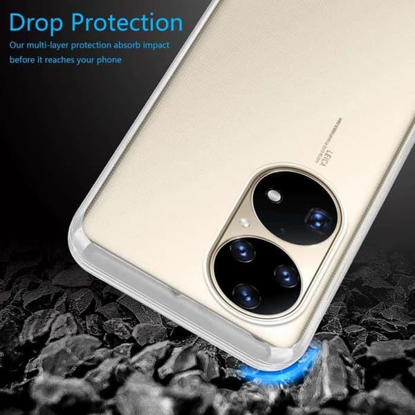 Transparent stötsäker silikonfodral för Huawei P50 PRO Vit
