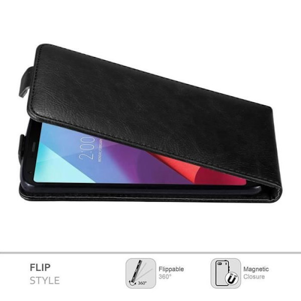Flip Case - CADORABO - LG G6 - Imitation läder - Svart - Magnetisk stängning Svart